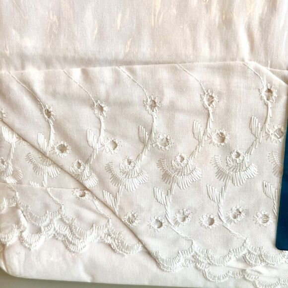 Vintage Springmaid Tara Lace White Twin Mini Sheet Set Pillowcase Flat Sheet USA - Picture 3 of 4
